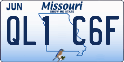 MO license plate QL1C6F