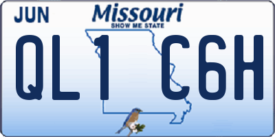 MO license plate QL1C6H