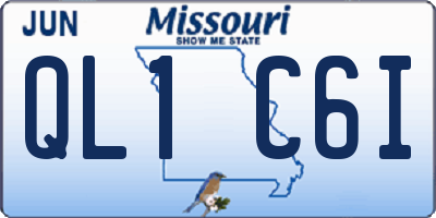 MO license plate QL1C6I