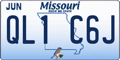 MO license plate QL1C6J