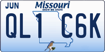 MO license plate QL1C6K
