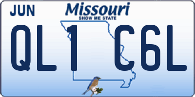 MO license plate QL1C6L