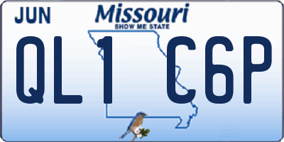 MO license plate QL1C6P