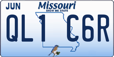 MO license plate QL1C6R