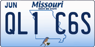 MO license plate QL1C6S