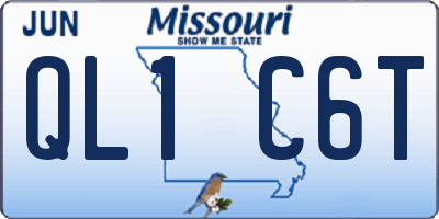 MO license plate QL1C6T