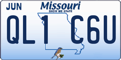 MO license plate QL1C6U
