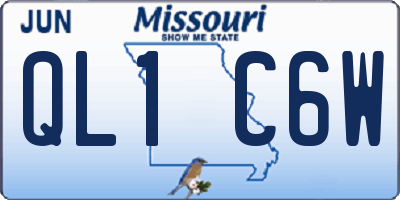 MO license plate QL1C6W