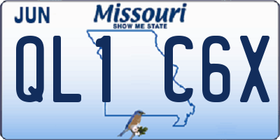 MO license plate QL1C6X