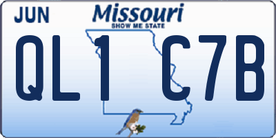 MO license plate QL1C7B