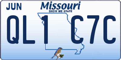 MO license plate QL1C7C