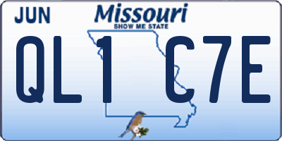 MO license plate QL1C7E