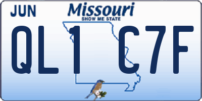 MO license plate QL1C7F