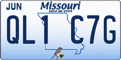 MO license plate QL1C7G