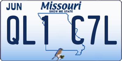MO license plate QL1C7L