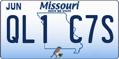 MO license plate QL1C7S