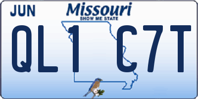 MO license plate QL1C7T