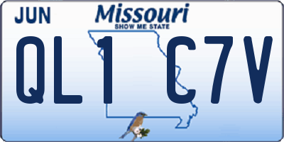 MO license plate QL1C7V