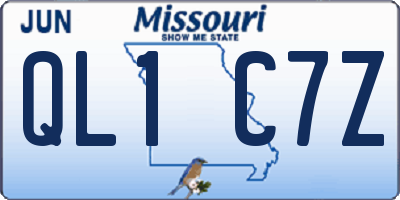 MO license plate QL1C7Z