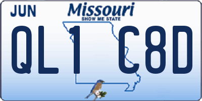 MO license plate QL1C8D