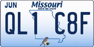 MO license plate QL1C8F