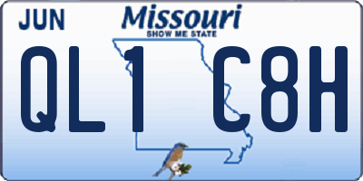 MO license plate QL1C8H