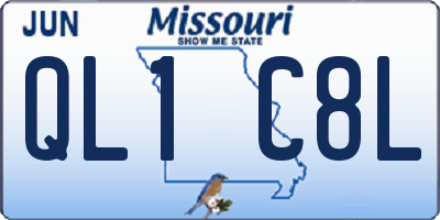MO license plate QL1C8L