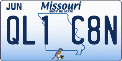 MO license plate QL1C8N