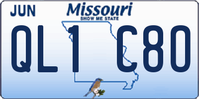 MO license plate QL1C8O