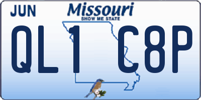 MO license plate QL1C8P