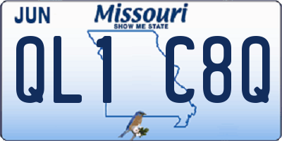 MO license plate QL1C8Q