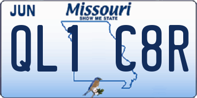MO license plate QL1C8R