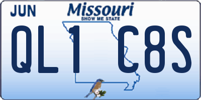 MO license plate QL1C8S