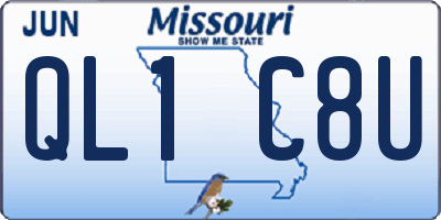 MO license plate QL1C8U