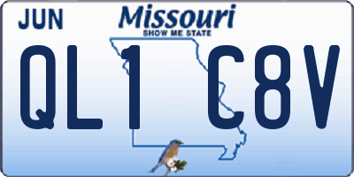 MO license plate QL1C8V