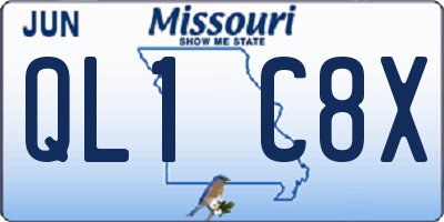 MO license plate QL1C8X