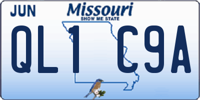 MO license plate QL1C9A