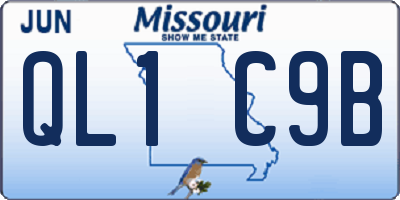 MO license plate QL1C9B