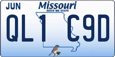 MO license plate QL1C9D