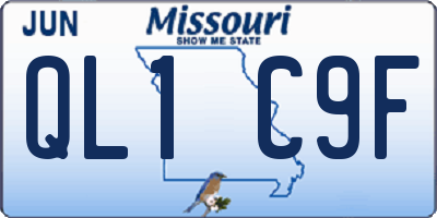 MO license plate QL1C9F