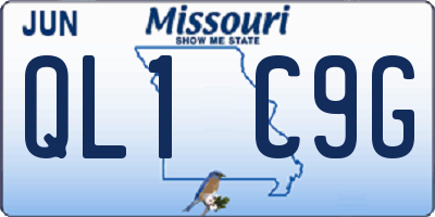 MO license plate QL1C9G