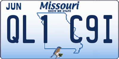 MO license plate QL1C9I
