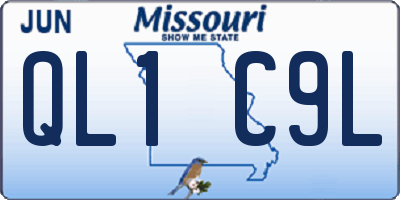 MO license plate QL1C9L