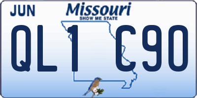 MO license plate QL1C9O