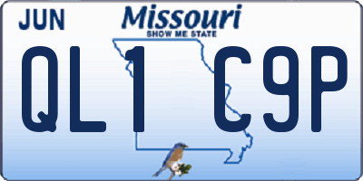 MO license plate QL1C9P