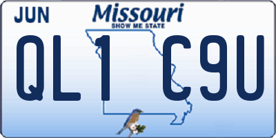 MO license plate QL1C9U