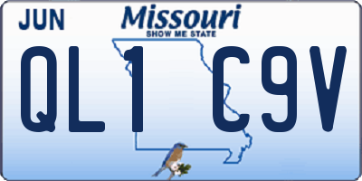MO license plate QL1C9V