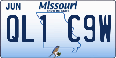 MO license plate QL1C9W