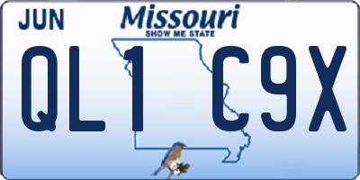 MO license plate QL1C9X