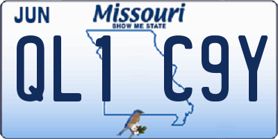 MO license plate QL1C9Y